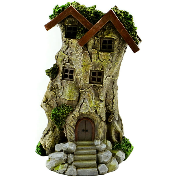 Midwest Design Fairy Garden LED Treehouse-6" 